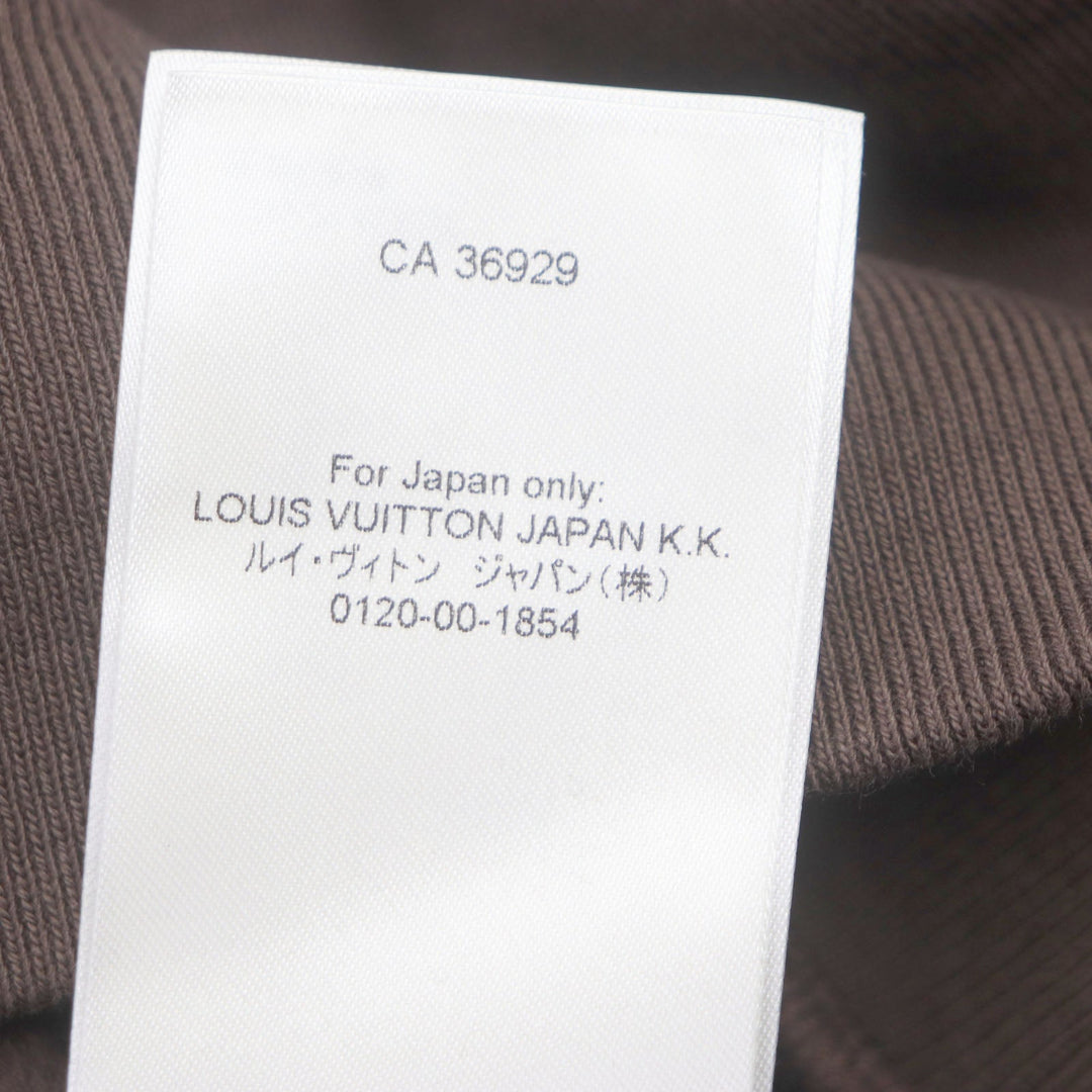 LOUIS VUITTON Hoodie Main: 100% cotton, some parts: 80% wool, some parts: 20% acrylic Brown GRAPHIC BEE PATCHED HOODIE Graphic Bee Patch Hoodie mens S Used Authentic
