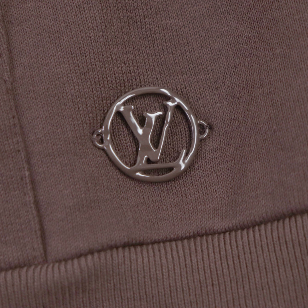 LOUIS VUITTON Hoodie Main: 100% cotton, some parts: 80% wool, some parts: 20% acrylic Brown GRAPHIC BEE PATCHED HOODIE Graphic Bee Patch Hoodie mens S Used Authentic