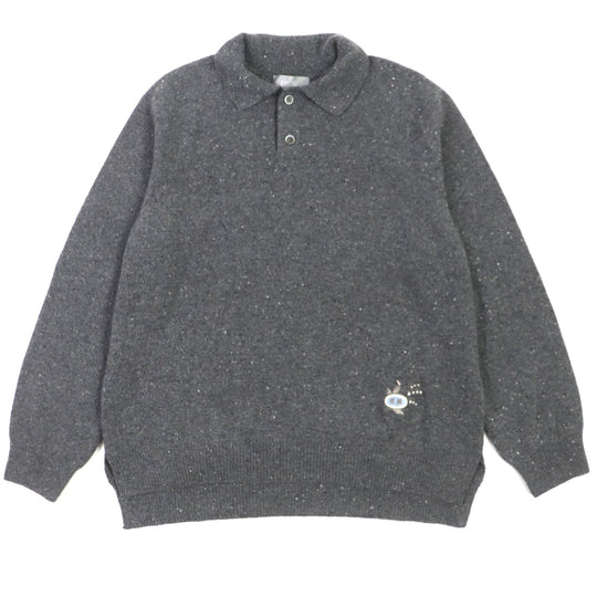 Dior HOMME Long sleeve polo shirt 243M830AT449 Main: 100% cashmere, part: 100% polyester gray mens XXL Used Authentic