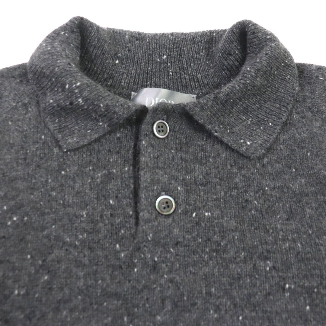 Dior HOMME Long sleeve polo shirt 243M830AT449 Main: 100% cashmere, part: 100% polyester gray mens XXL Used Authentic