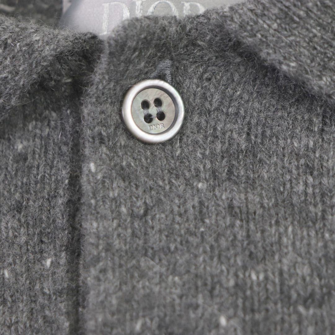 Dior HOMME Long sleeve polo shirt 243M830AT449 Main: 100% cashmere, part: 100% polyester gray mens XXL Used Authentic