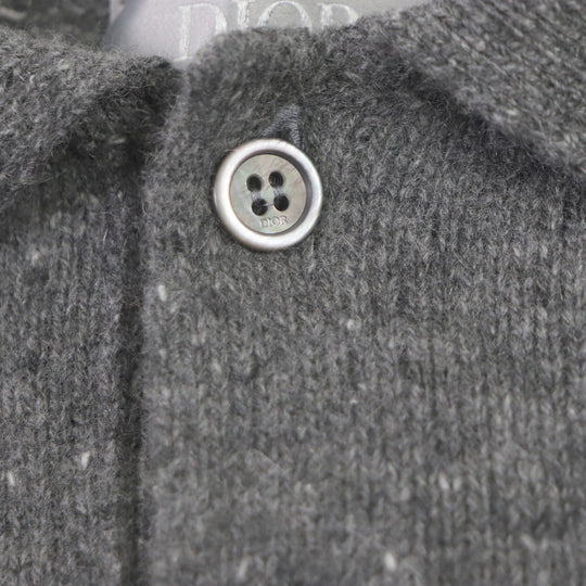 Dior HOMME Long sleeve polo shirt 243M830AT449 Main: 100% cashmere, part: 100% polyester gray mens XXL Used Authentic