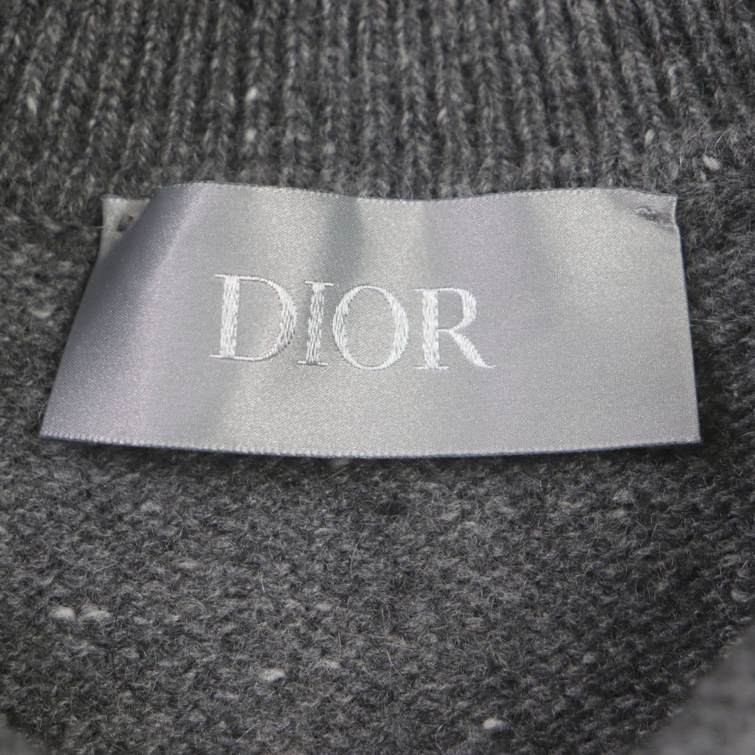 Dior HOMME Long sleeve polo shirt 243M830AT449 Main: 100% cashmere, part: 100% polyester gray mens XXL Used Authentic