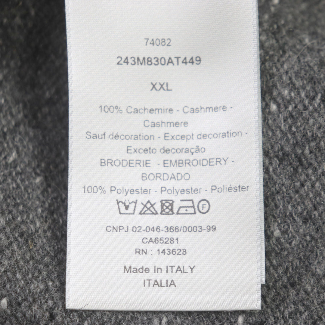 Dior HOMME Long sleeve polo shirt 243M830AT449 Main: 100% cashmere, part: 100% polyester gray mens XXL Used Authentic