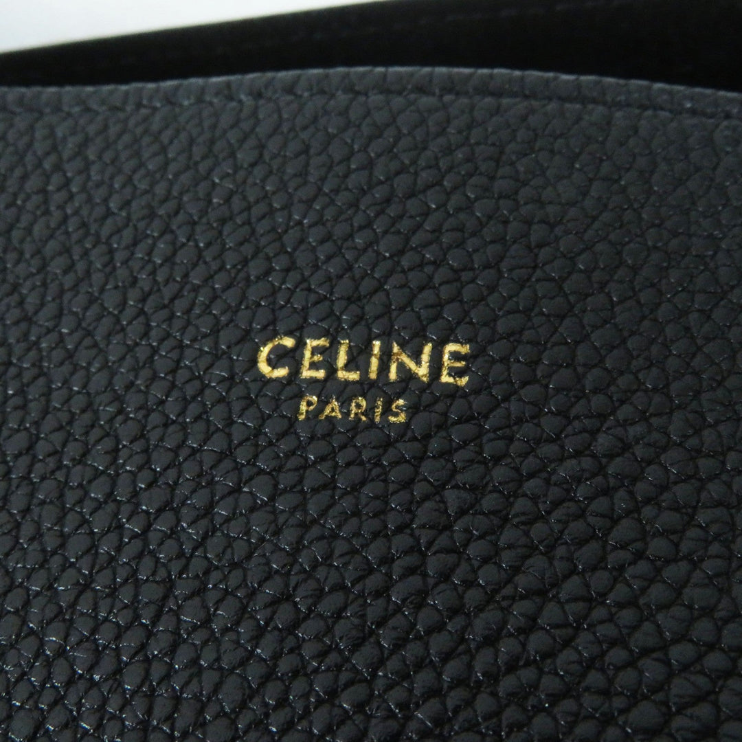 CELINE Tote Bag 18902 Main: Grained calf leather black Kava Phantom Small Women Used Authentic