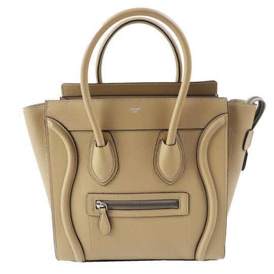 CELINE Handbag 18979 Main: Calfskin Dune Luggage micro shopper Women Used Authentic