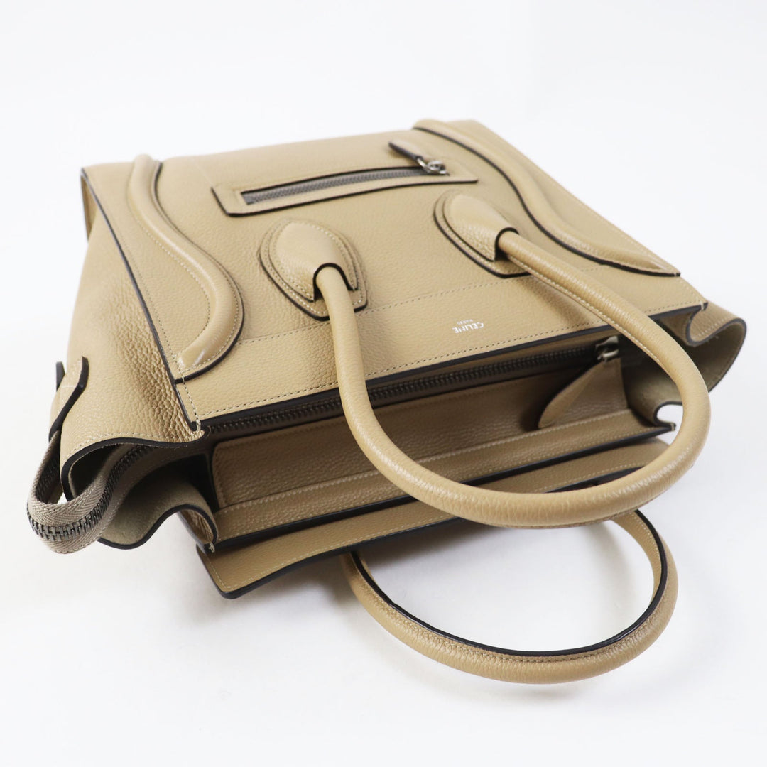 CELINE Handbag 18979 Main: Calfskin Dune Luggage micro shopper Women Used Authentic