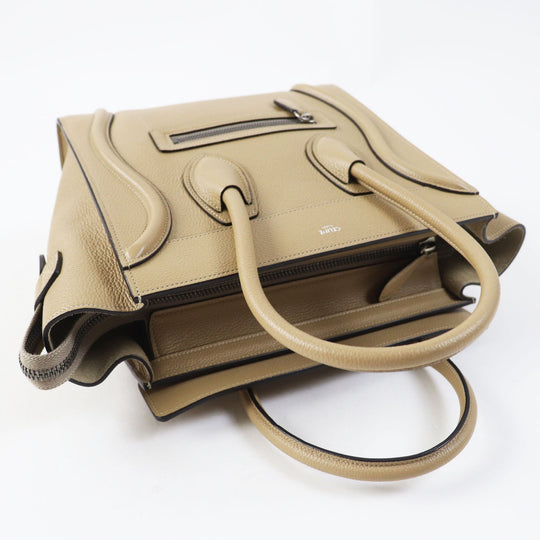 CELINE Handbag 18979 Main: Calfskin Dune Luggage micro shopper Women Used Authentic