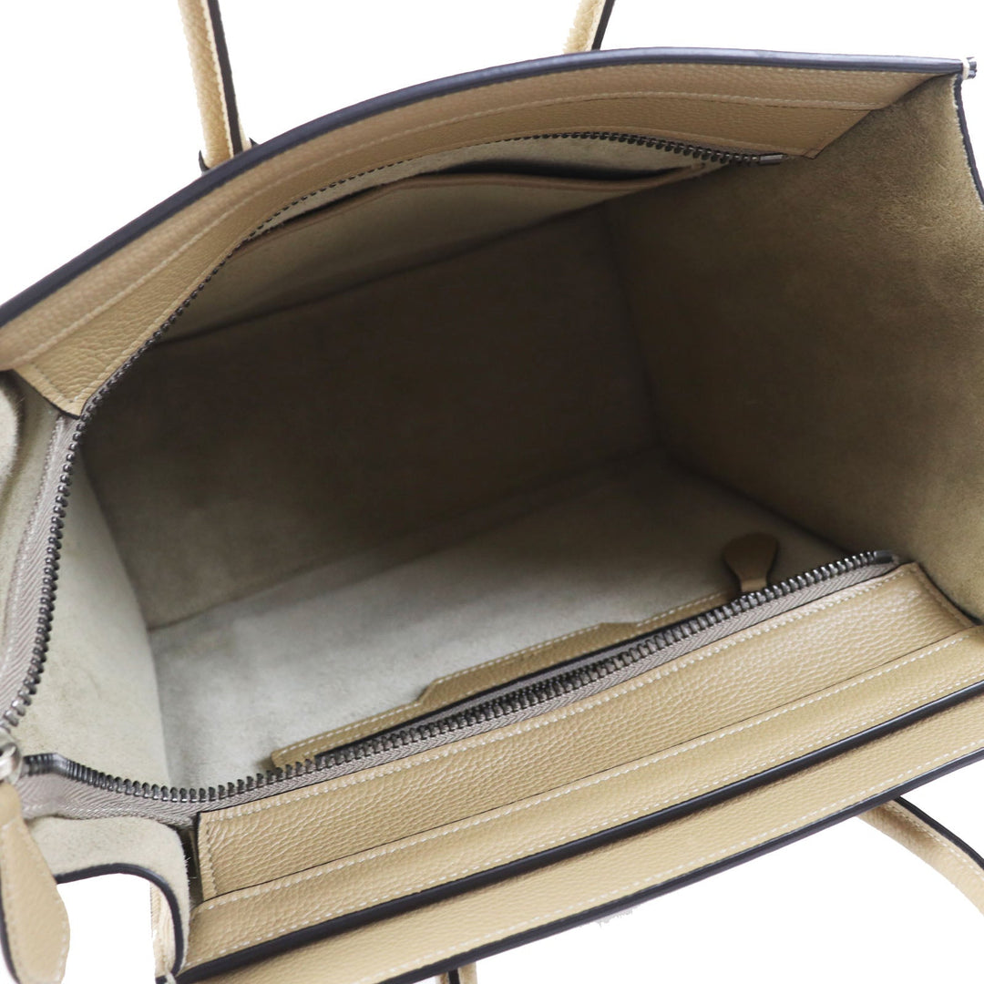 CELINE Handbag 18979 Main: Calfskin Dune Luggage micro shopper Women Used Authentic