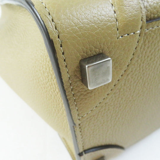 CELINE Handbag 18979 Main: Calfskin Dune Luggage micro shopper Women Used Authentic