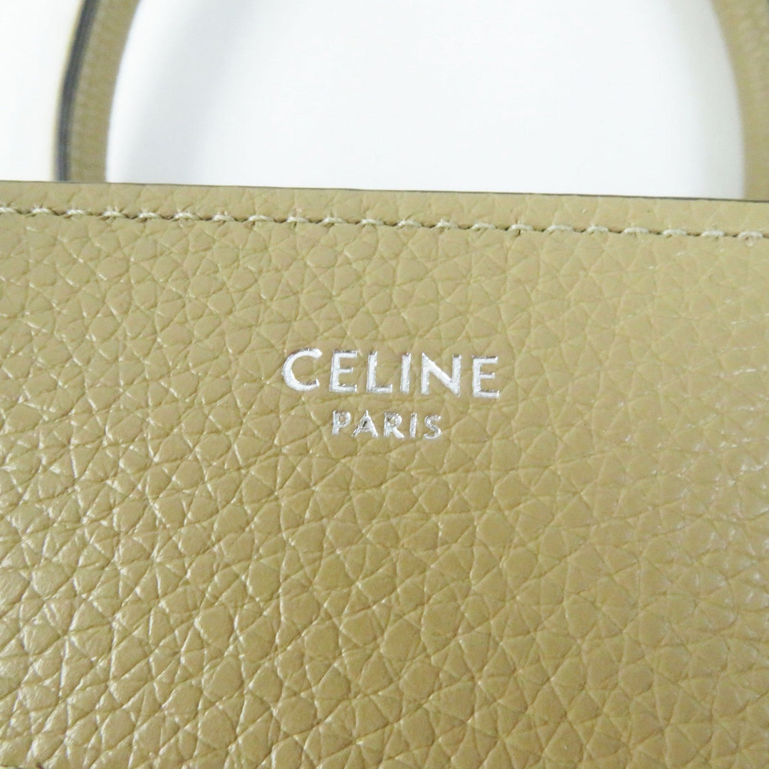 CELINE Handbag 18979 Main: Calfskin Dune Luggage micro shopper Women Used Authentic