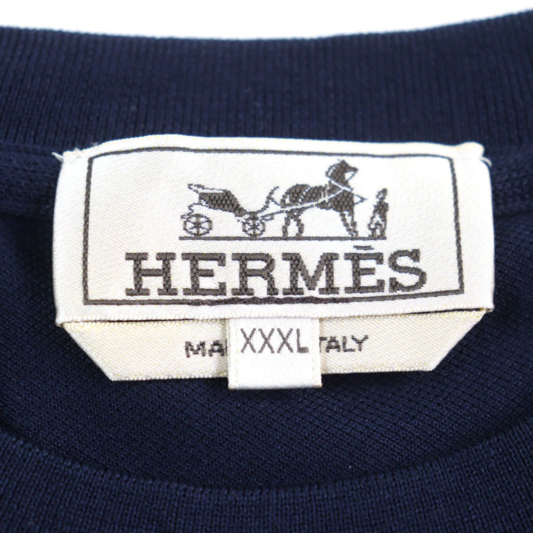 HERMES Short sleeve T-shirt Main: 100% cotton Dark navy mens Used Authentic