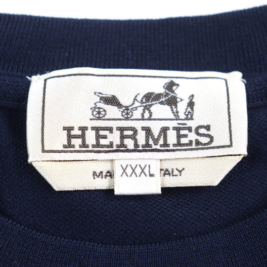 HERMES Short sleeve T-shirt Main: 100% cotton Dark navy mens Used Authentic
