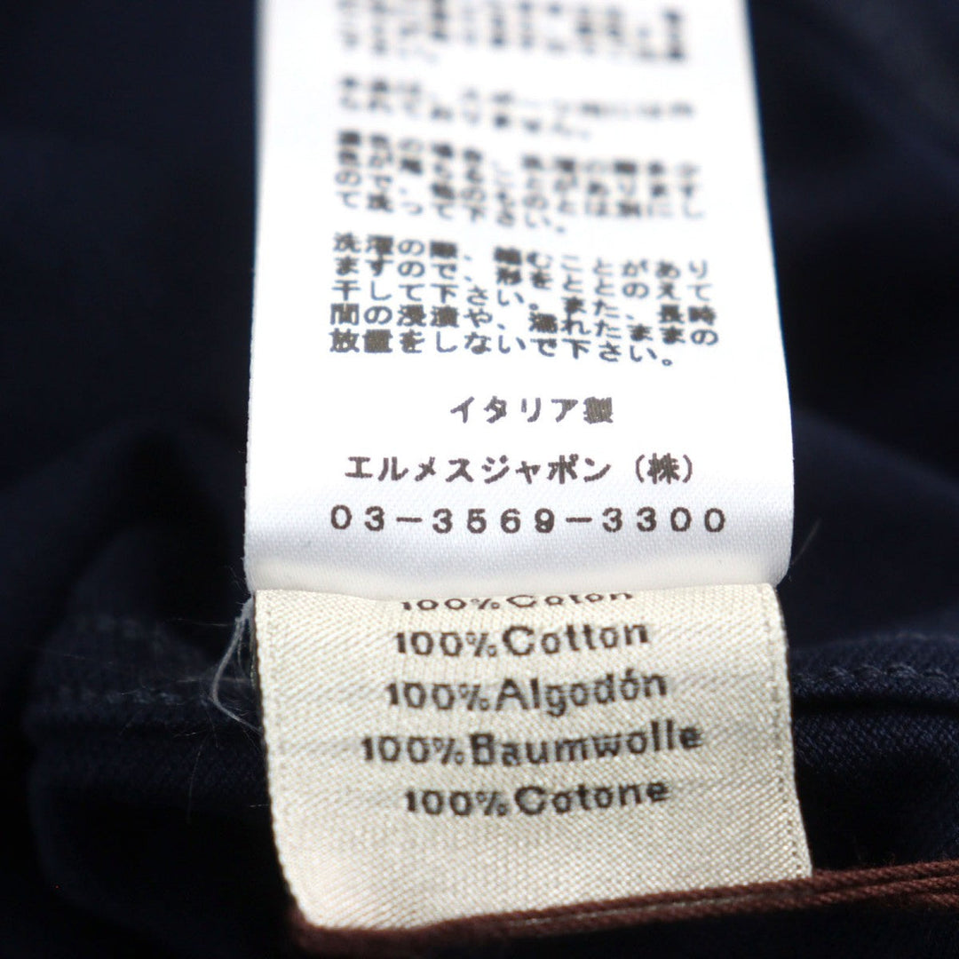 HERMES Short sleeve T-shirt Main: 100% cotton Dark navy mens Used Authentic