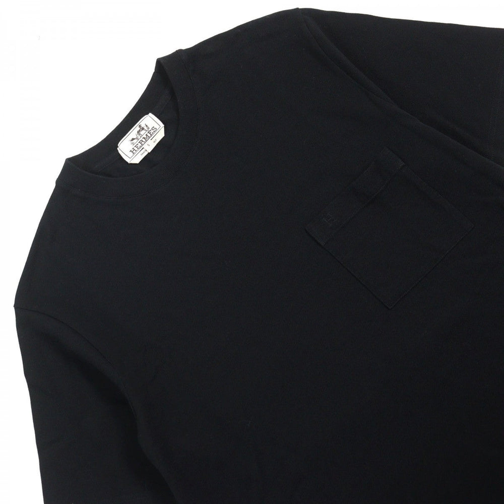HERMES Short sleeve T-shirt Main: 100% cotton black mens S Used Authentic