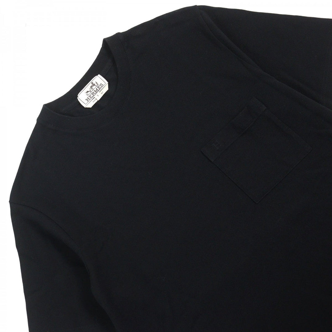 HERMES Short sleeve T-shirt Main: 100% cotton black mens S Used Authentic
