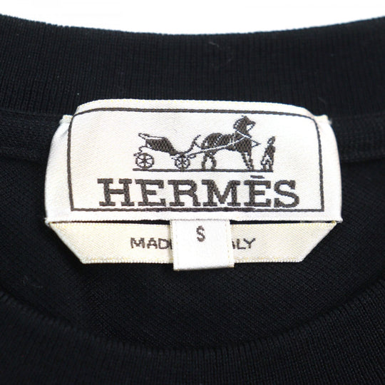 HERMES Short sleeve T-shirt Main: 100% cotton black mens S Used Authentic