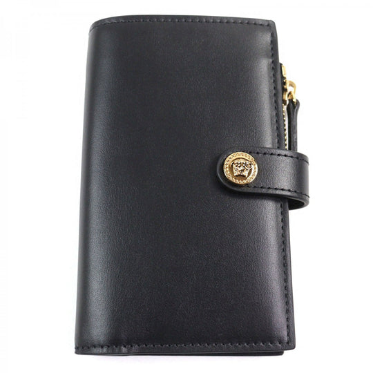 VERSACE Bifold Wallet Main: Leather Black type mens Used Authentic
