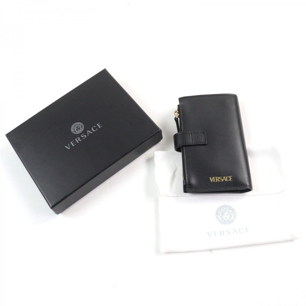 VERSACE Bifold Wallet Main: Leather Black type mens Used Authentic
