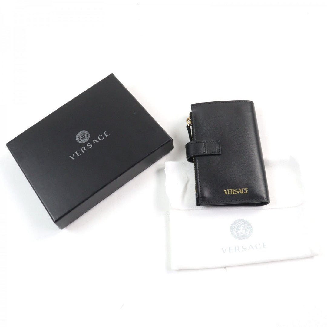 VERSACE Bifold Wallet Main: Leather Black type mens Used Authentic