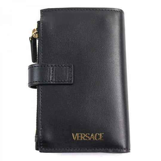 VERSACE Bifold Wallet Main: Leather Black type mens Used Authentic