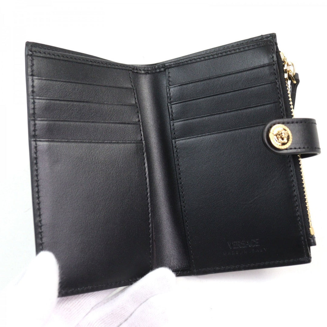 VERSACE Bifold Wallet Main: Leather Black type mens Used Authentic