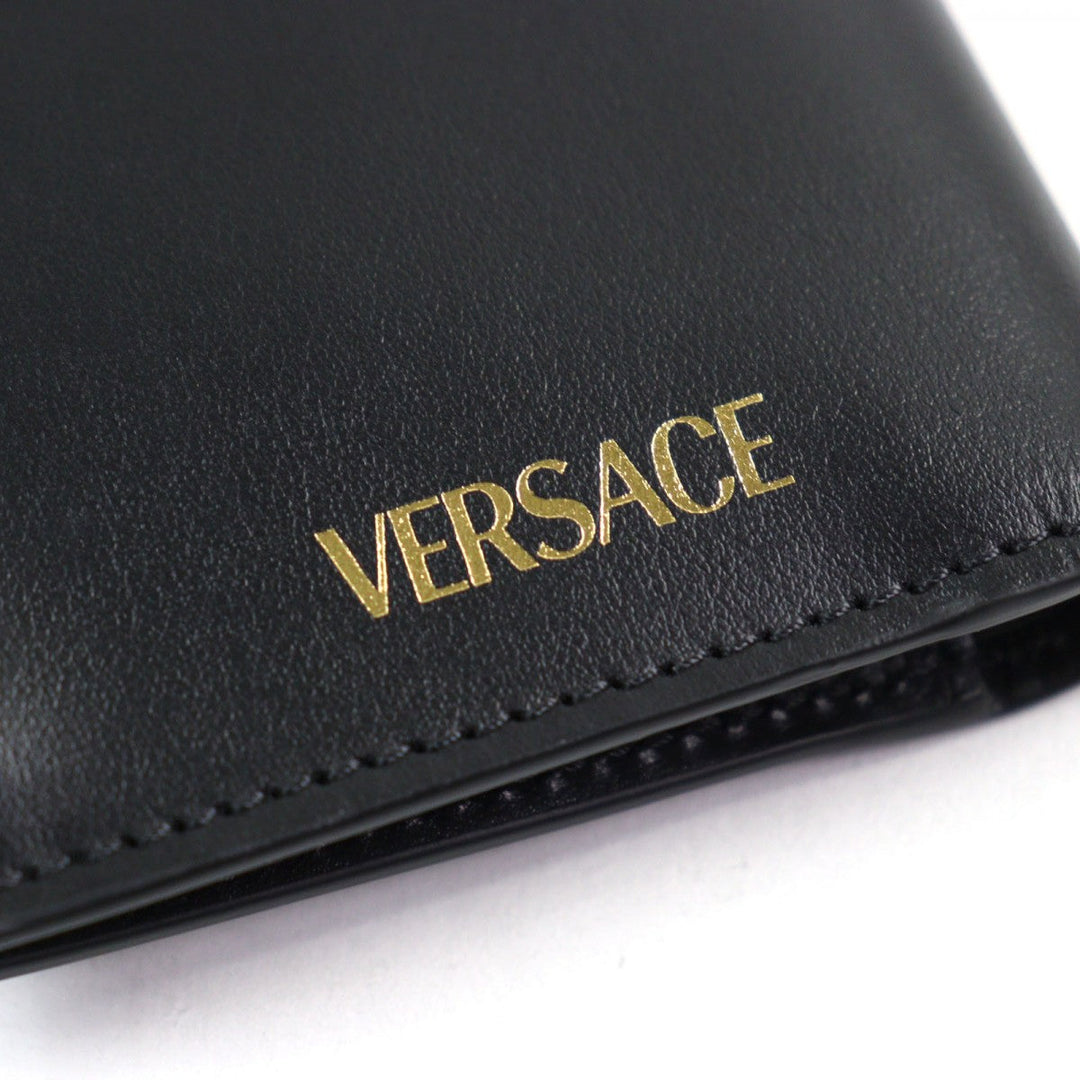 VERSACE Bifold Wallet Main: Leather Black type mens Used Authentic