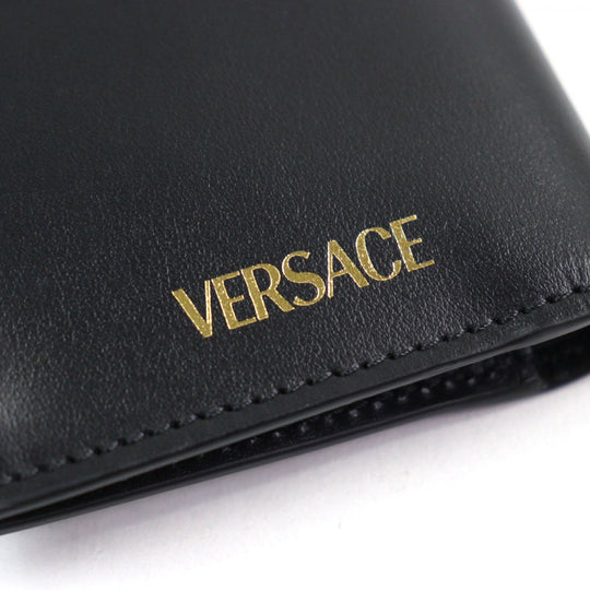 VERSACE Bifold Wallet Main: Leather Black type mens Used Authentic