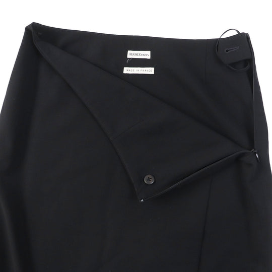 HERMES skirt Main: 100% wool black Margiela period Women 36 Used Authentic