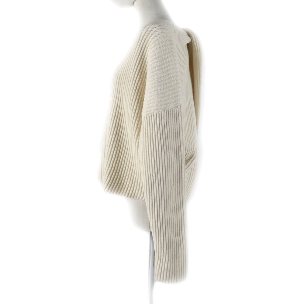 CELINE knit 2 3BX8/6806 Main: 70% wool, Main: 30% cashmere off white Women XS Used Authentic