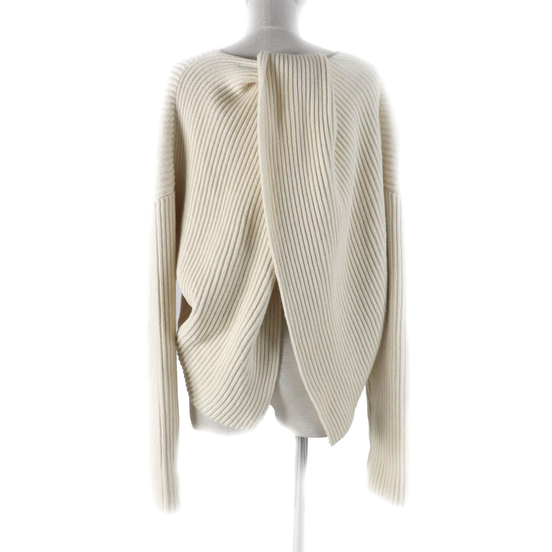 CELINE knit 2 3BX8/6806 Main: 70% wool, Main: 30% cashmere off white Women XS Used Authentic