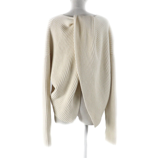 CELINE knit 2 3BX8/6806 Main: 70% wool, Main: 30% cashmere off white Women XS Used Authentic