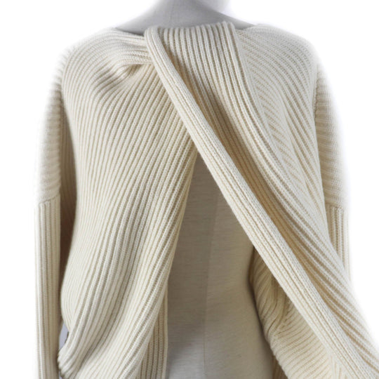CELINE knit 2 3BX8/6806 Main: 70% wool, Main: 30% cashmere off white Women XS Used Authentic
