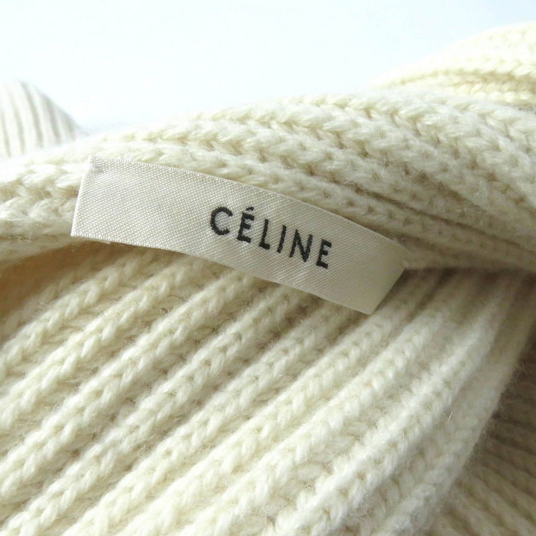 CELINE knit 2 3BX8/6806 Main: 70% wool, Main: 30% cashmere off white Women XS Used Authentic