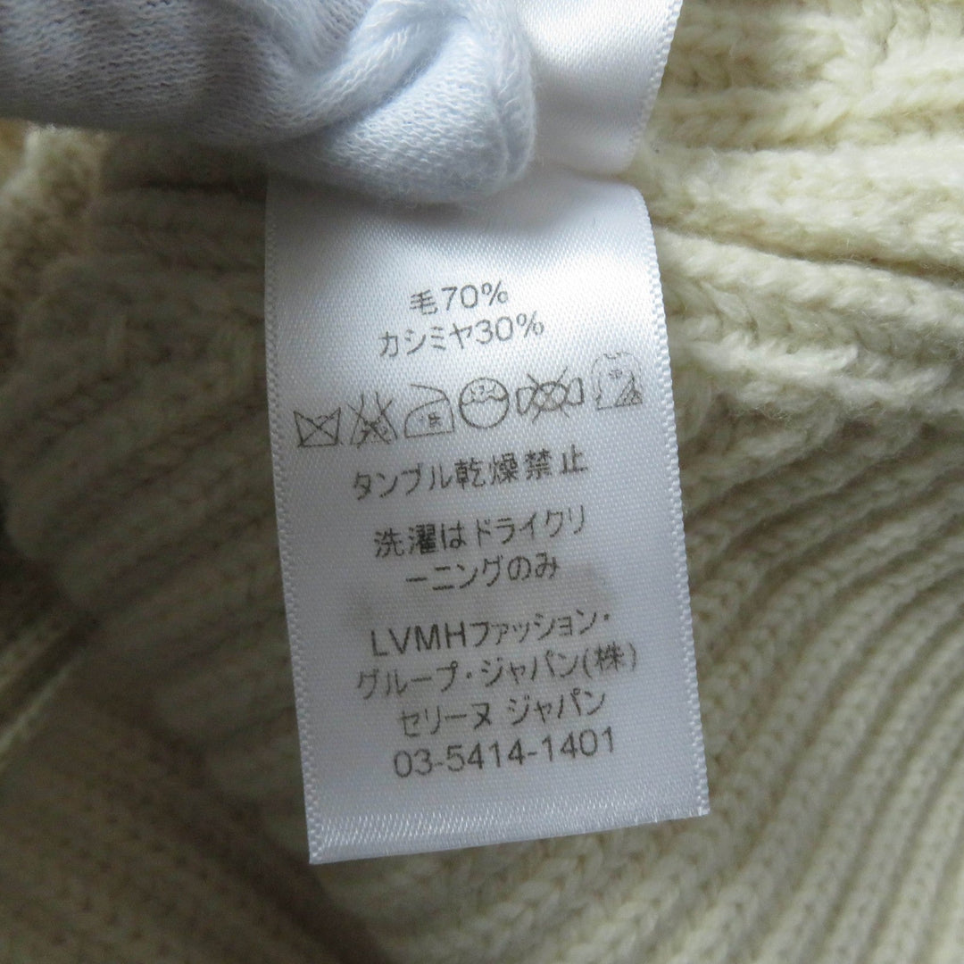 CELINE knit 2 3BX8/6806 Main: 70% wool, Main: 30% cashmere off white Women XS Used Authentic