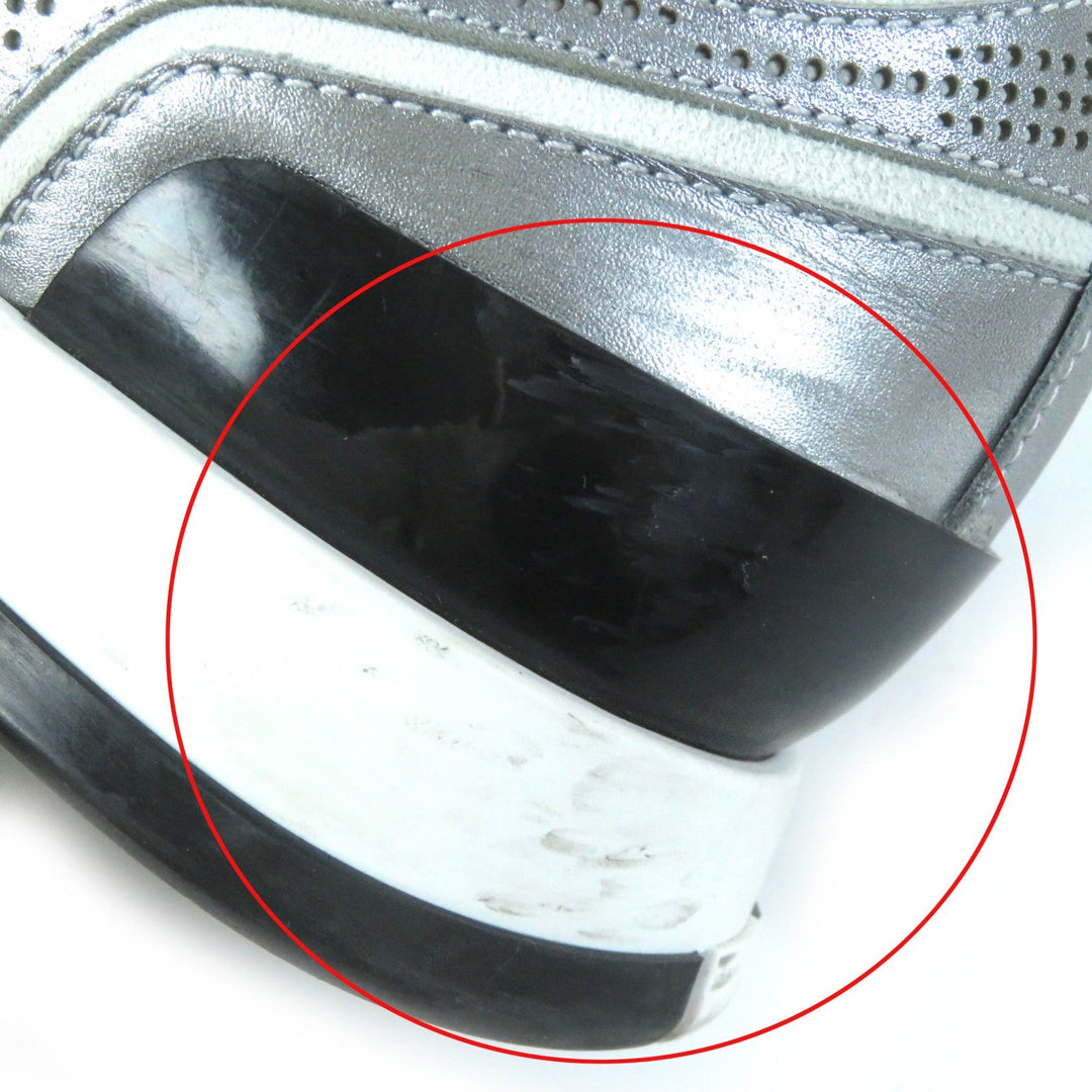 HERMES sneakers 211106Z Main: Leather Silver White Black C Addict Women 35 Used Authentic