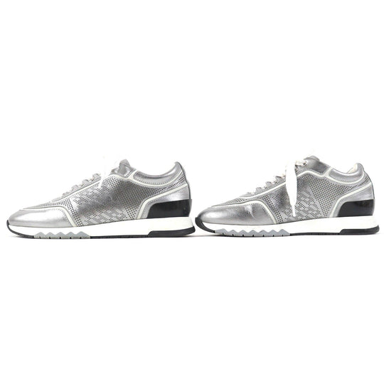 HERMES sneakers 211106Z Main: Leather Silver White Black C Addict Women 35 Used Authentic