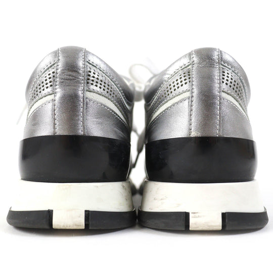 HERMES sneakers 211106Z Main: Leather Silver White Black C Addict Women 35 Used Authentic