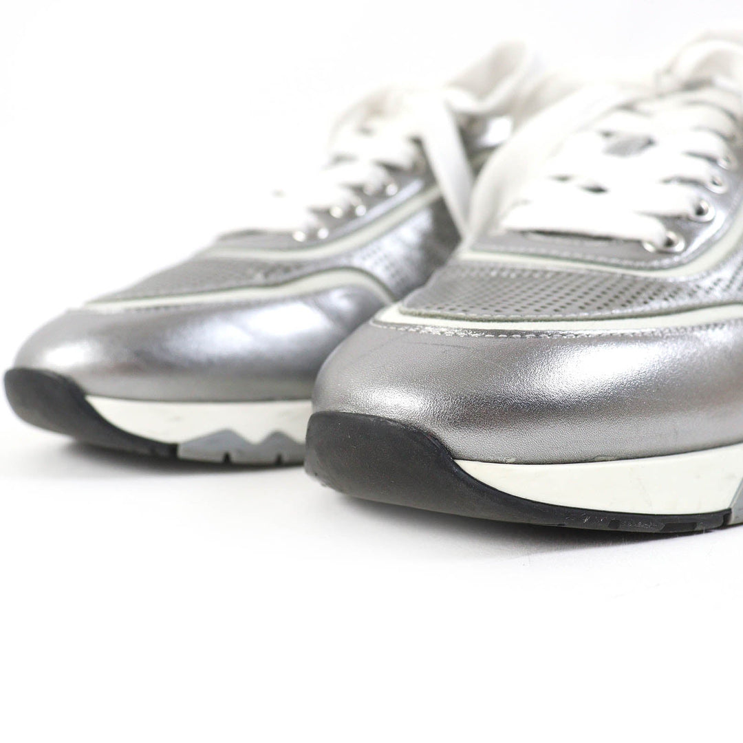 HERMES sneakers 211106Z Main: Leather Silver White Black C Addict Women 35 Used Authentic