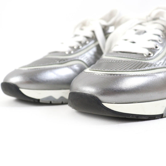 HERMES sneakers 211106Z Main: Leather Silver White Black C Addict Women 35 Used Authentic