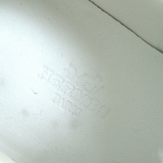 HERMES sneakers 211106Z Main: Leather Silver White Black C Addict Women 35 Used Authentic