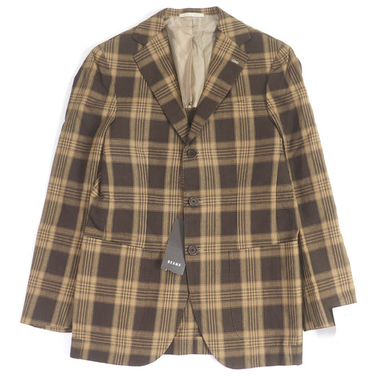 De Petrillo tailored jacket Outer: 55% linen, Outer: 45% cotton, Lining: 100% cupra Brown mens 44 Used Authentic