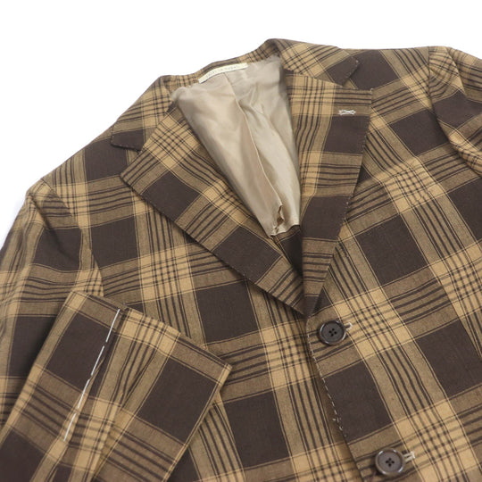 De Petrillo tailored jacket Outer: 55% linen, Outer: 45% cotton, Lining: 100% cupra Brown mens 44 Used Authentic