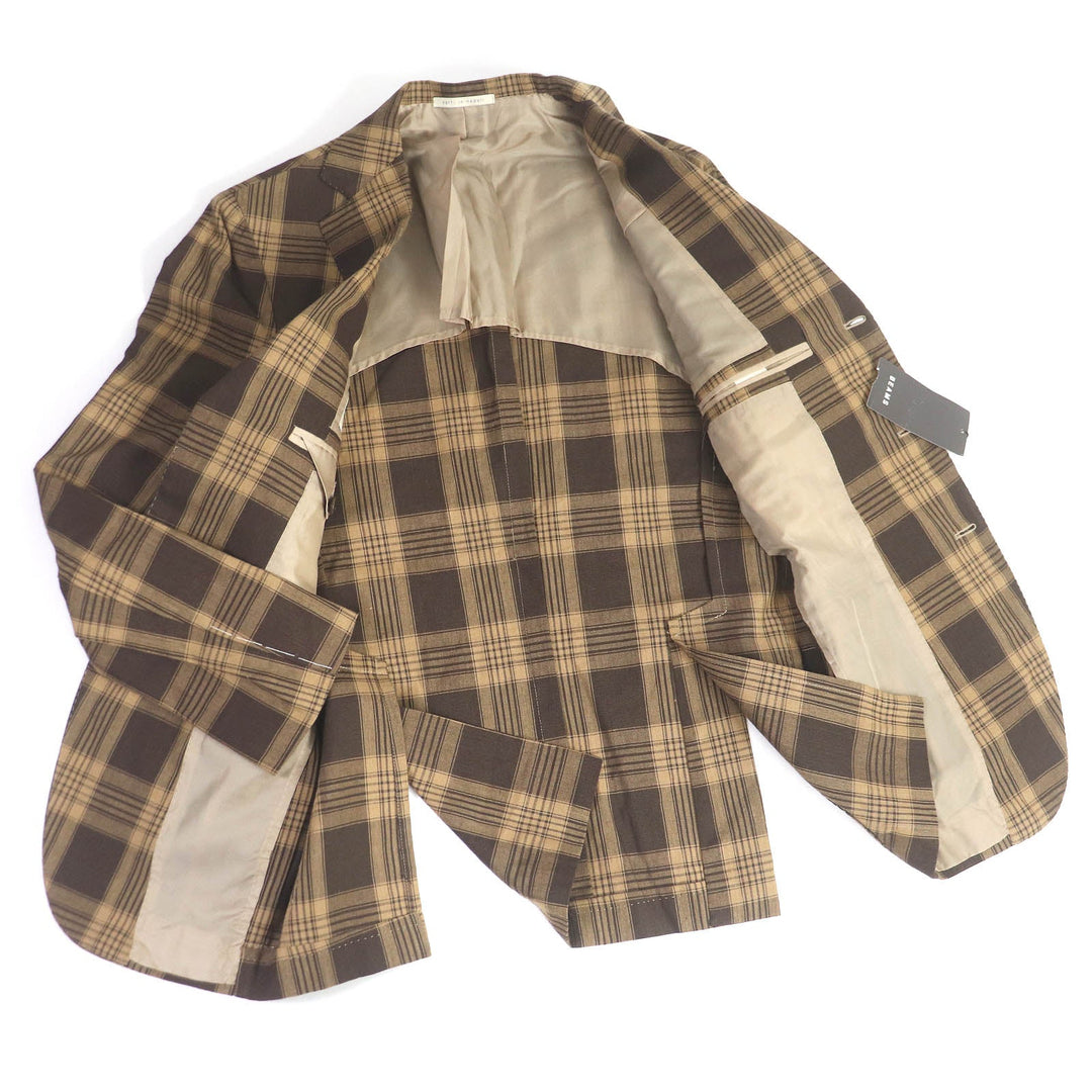 De Petrillo tailored jacket Outer: 55% linen, Outer: 45% cotton, Lining: 100% cupra Brown mens 44 Used Authentic