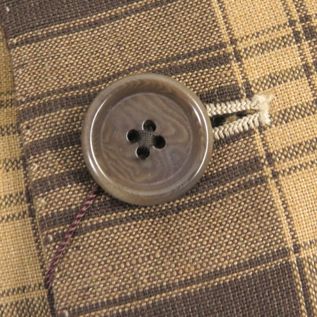 De Petrillo tailored jacket Outer: 55% linen, Outer: 45% cotton, Lining: 100% cupra Brown mens 44 Used Authentic