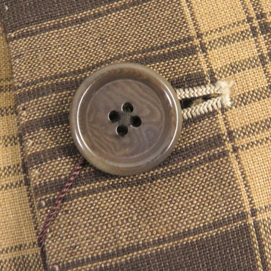 De Petrillo tailored jacket Outer: 55% linen, Outer: 45% cotton, Lining: 100% cupra Brown mens 44 Used Authentic