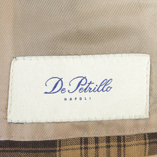 De Petrillo tailored jacket Outer: 55% linen, Outer: 45% cotton, Lining: 100% cupra Brown mens 44 Used Authentic