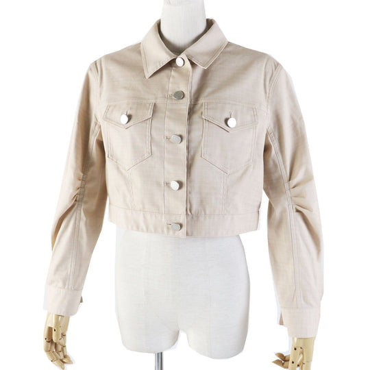 FOXEY NEW YORK Jacket 42137 Main: 56% cotton, 39% polyester, 5% polyurethane beige DENIM LILY Women 40 Used Authentic