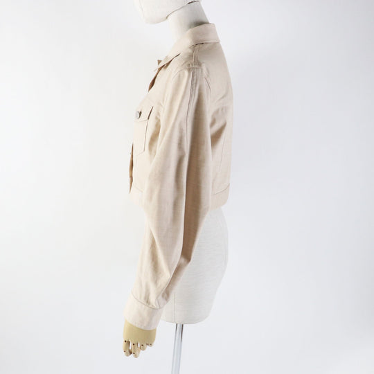 FOXEY NEW YORK Jacket 42137 Main: 56% cotton, 39% polyester, 5% polyurethane beige DENIM LILY Women 40 Used Authentic