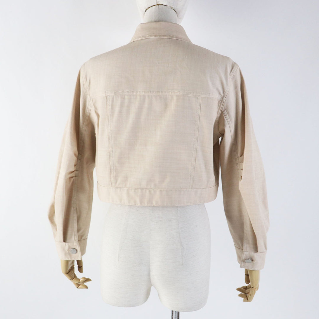 FOXEY NEW YORK Jacket 42137 Main: 56% cotton, 39% polyester, 5% polyurethane beige DENIM LILY Women 40 Used Authentic